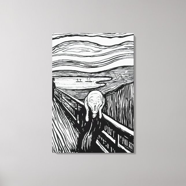 Impressão Em Tela Edvard Munch - A litografia do Gritar (Frente)
