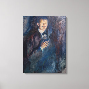 Impressão Em Tela Edvard Munch - Autorretrato com Cigarro