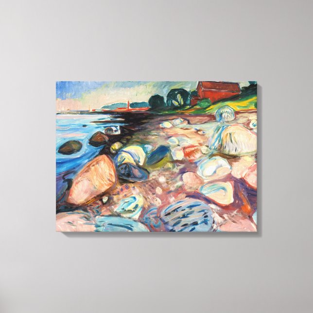 Impressão Em Tela Edvard Munch - Costa com Casa Vermelha (Frente)