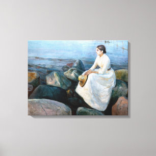 Impressão Em Tela Edvard Munch - Noite de Verão, Inger na Praia