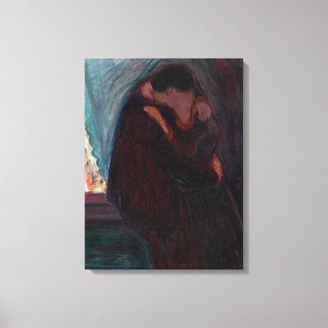 Impressão Em Tela Edvard Munch - O Beijo (Frente)