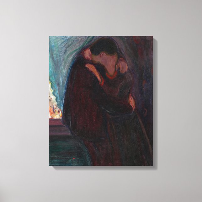 Impressão Em Tela Edvard Munch - O Beijo (Frente)