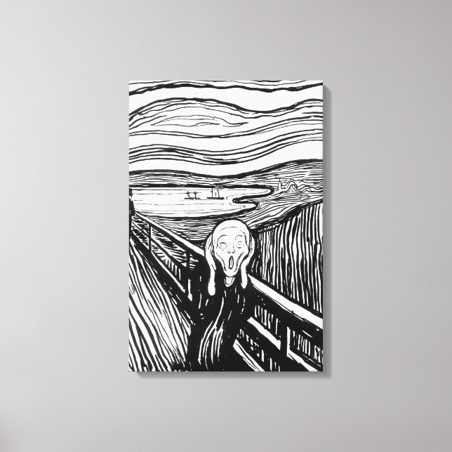 Impressão Em Tela Edvard Munch - O Grito Litografia (Frente)