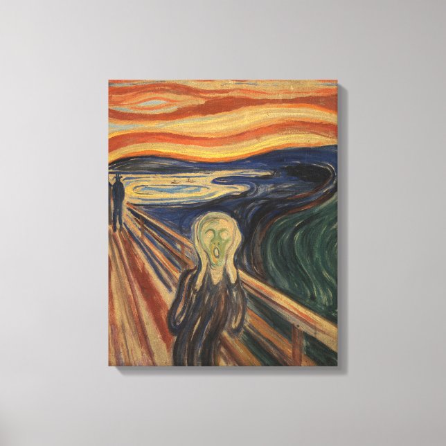 Impressão Em Tela Edvard Munch Pintando O Gritar (Skrik) 1910 (Frente)