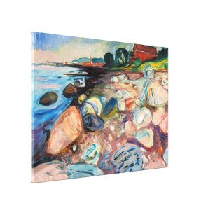 Impressão Em Tela Edvard Munch - Shore com Casa Vermelha