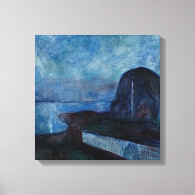 Impressão Em Tela Edvard Munch - Starry Night 1893 (Frente)