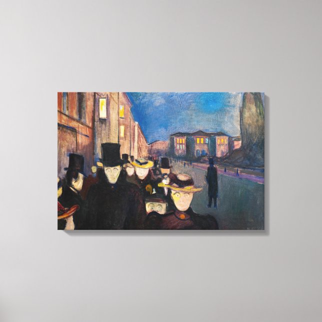 Impressão Em Tela Edvard Munch - Tarde na Rua Karl Johan (Frente)