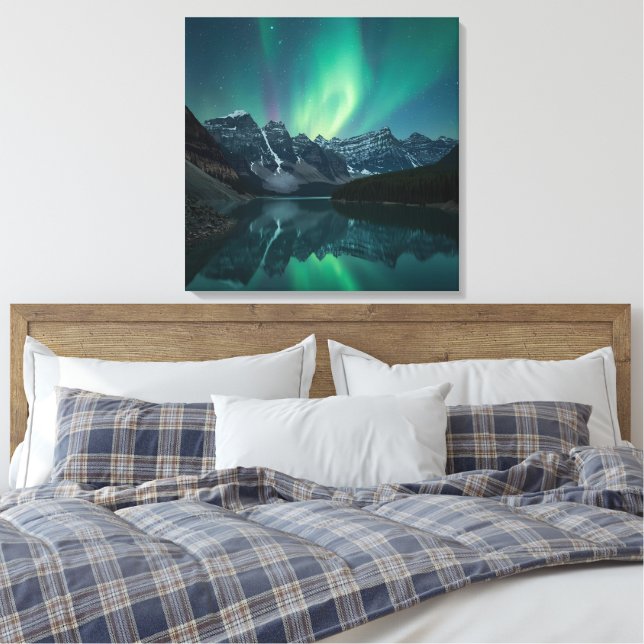 Impressão Em Tela Eethal Aurora Triptych - Luzes Norte (Insitu(Quarto))