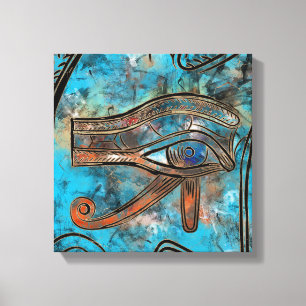 Impressão Em Tela Egípcio Eye of Horus - Wadjet - Mixed Media
