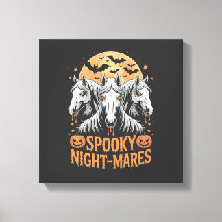 Impressão Em Tela Éguas de Noite Assustadora Cavalo de Halloween