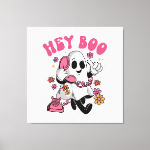 Impressão Em Tela Ei Boo - Fantasma Groovy de Halloween