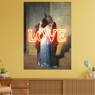 Impressão Em Tela El Bacio Remix – Arte de Parede Neon “LOVE” & Prod
