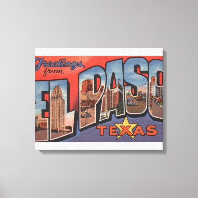 Impressão Em Tela El Paso, Texas - Cena Grande 2 (Frente)