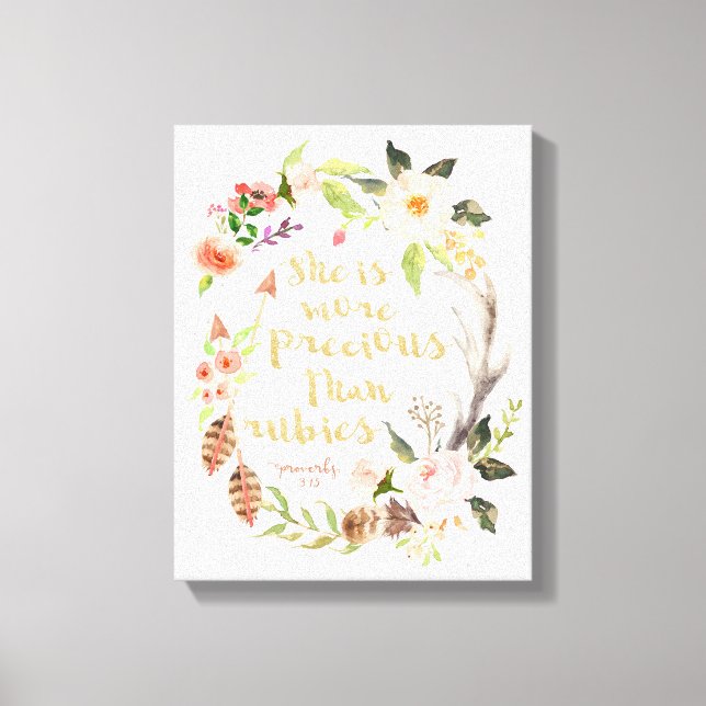 Impressão Em Tela Ela é mais Precioso que a Arte do Muro de Rubis (Frente)