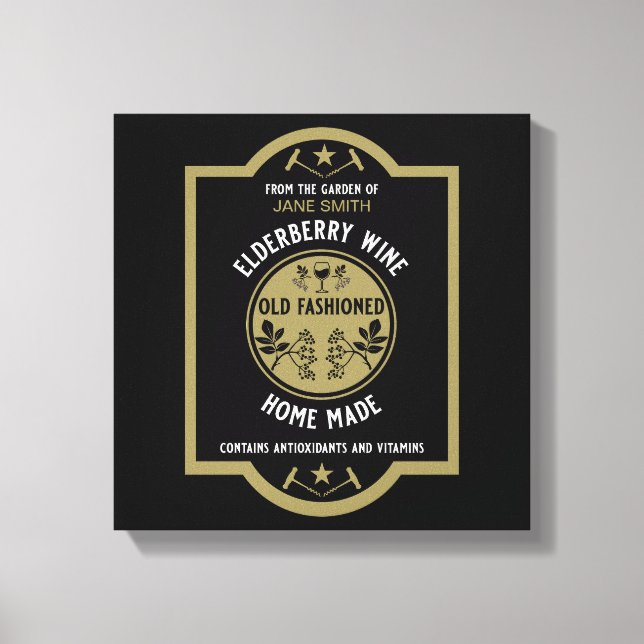 Impressão Em Tela Elderberry casada personalizada (Frente)