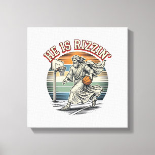 Impressão Em Tela Ele É Camiseta Religiosa de Basquete Vintage Rizzi