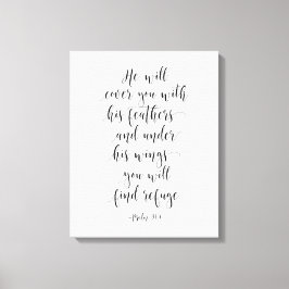 Impressão Em Tela Ele Vai Cobrir-Te Com As Penas, Salmo 91:4