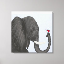 Impressão Em Tela Elefante Adorável e Ladybug Bonito