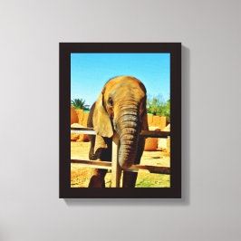 Impressão Em Tela Elefante Amigável