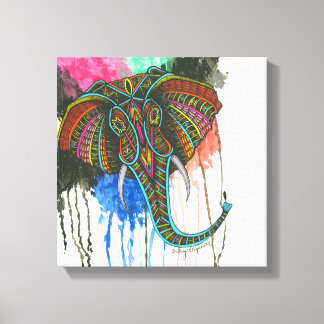 Impressão Em Tela Elefante arco-íris