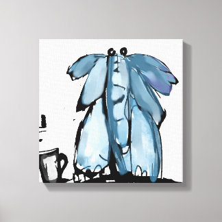 Impressão Em Tela Elefante Azul Caprichoso