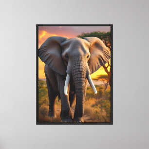 Impressão Em Tela Elefante Bull Africano