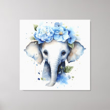 Elefante - Coroa Flor Azul