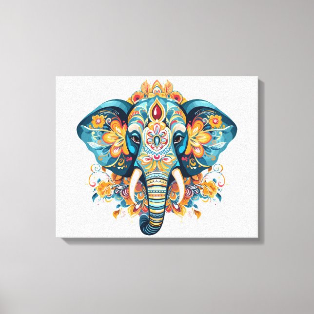 Impressão Em Tela Elefante de estilo boêmico (Frente)