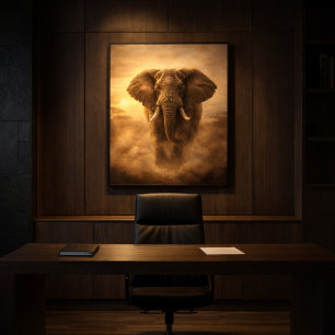 Impressão Em Tela Elefante — Impulso Indomável
