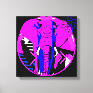 Impressão Em Tela Elefante Rosa