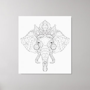 Impressão Em Tela Elefante Zendoodle principal 6
