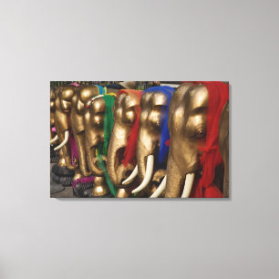 Impressão Em Tela Elefantes dourados decorados com colorido