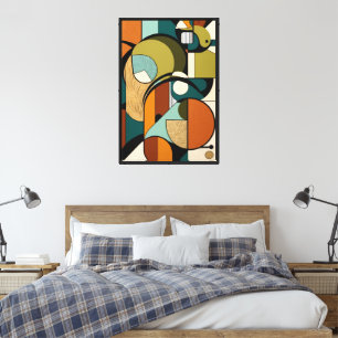 Impressão Em Tela Elegância abstrato Design de Oliva Retroativa