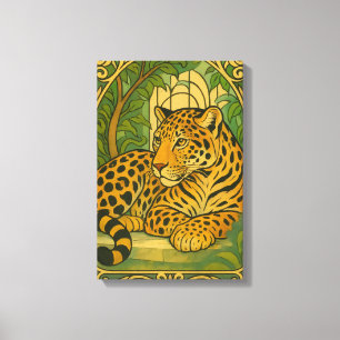 Impressão Em Tela Elegância da Selva Estilizada