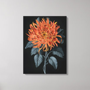 Impressão Em Tela Elegância Fiery: Orange Chrysanthemum