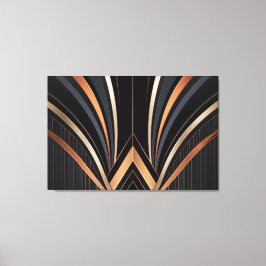 Impressão Em Tela Elegância Geométrica Metálica Art Déco