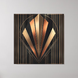 Impressão Em Tela Elegância Geométrica Metálica Art Déco