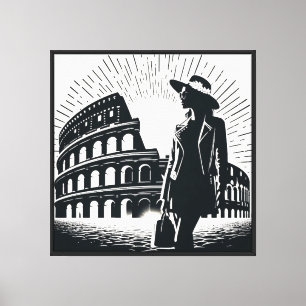 Impressão Em Tela Elegância Moderna Encontra a Roma Antiga: O Colise
