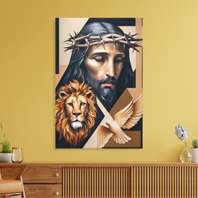 Impressão Em Tela Elegância Neo-Cubista: Um tributo ao Britto (Insitu(Sala de estar))