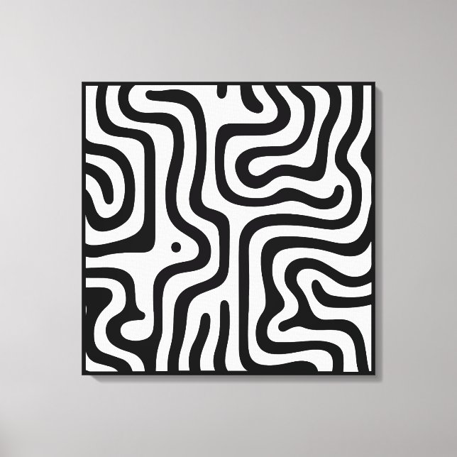 Impressão Em Tela Elegant Black &White Abstract Pattern (Frente)
