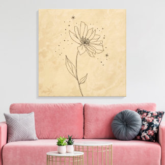Impressão Em Tela Elegant Blooming Flower Art Print | Minimalist 