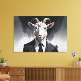 Impressão Em Tela Elegant goat gentleman in formal portrait scene