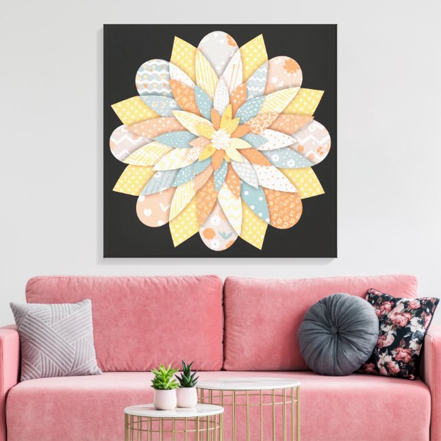 Impressão Em Tela Elegant Mandala Wall Art | Sacred Geometric Boho  (Insitu(Sala de estar))
