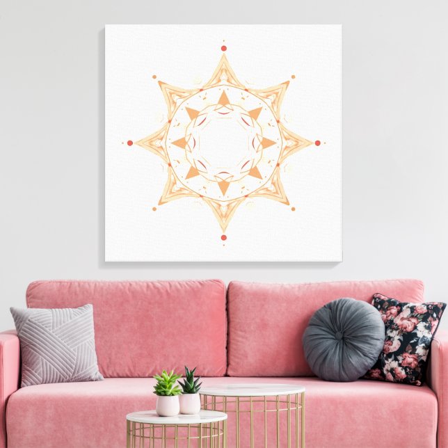 Impressão Em Tela Elegant Sacred Mandala Art | Boho Spiritual  (Insitu(Sala de estar))