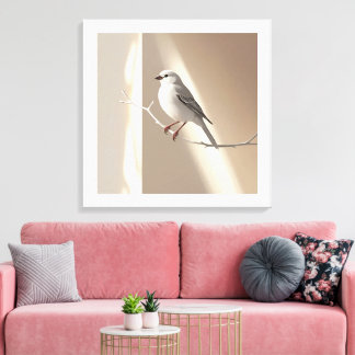 Impressão Em Tela Elegant Sparrow Bird Wall Art Print – Minimalist