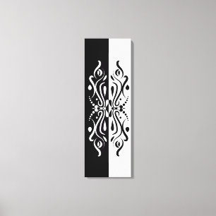 Impressão Em Tela Elegante Abstrato Preto e Branco Estilo Harlequim