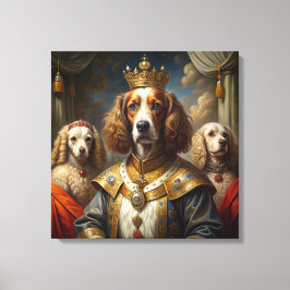 Impressão Em Tela Elegante AnimalThemed Royal Dogs Oil Painting Deco
