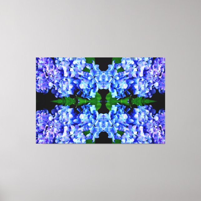 Impressão Em Tela Elegante azul-púrpura magenta hidrangea floral (Frente)