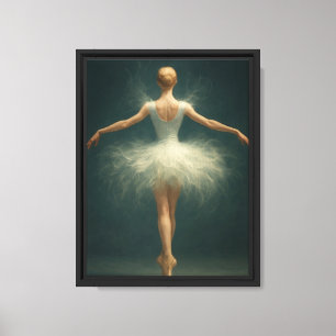 Impressão Em Tela Elegante Ballerina em White Tutu