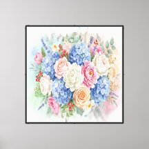Elegante Buquê Floral de Aquarela Pastel